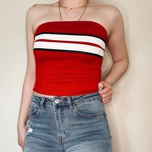 Rue 21 Racer Stripe Tube Top